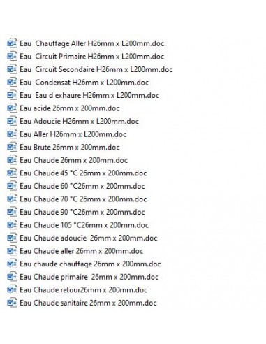 Marqueur de tuyauterie EAU - Fichier à télécharger