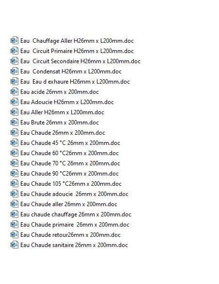 Marqueur de tuyauterie EAU - Fichier à télécharger